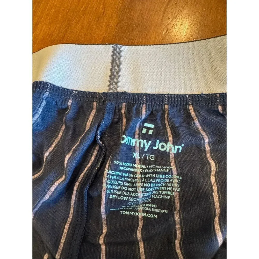 Tommy John XL Lounge Pants Blue Striped Modal Pajama Sleepwear Men’s